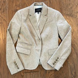 Banana Republic 00P XXSMALL Blazer tan blazer with padded shoulder preppy blazer
